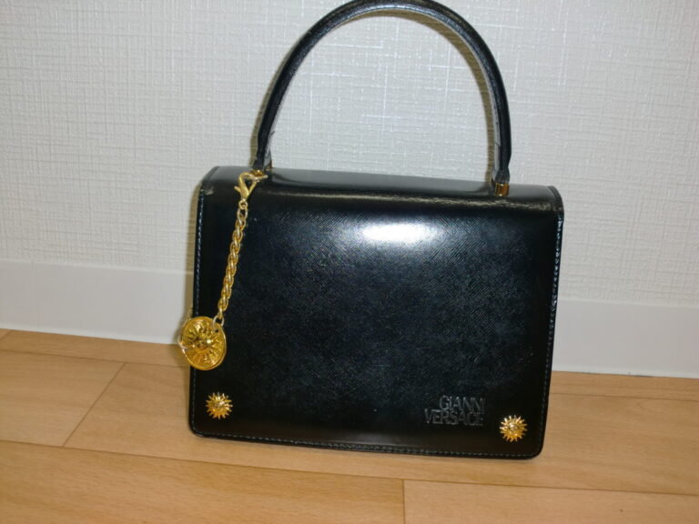 GIANNI VERSACE ジャンニ ヴェルサーチ サンバースト レザー ハンドバッグ