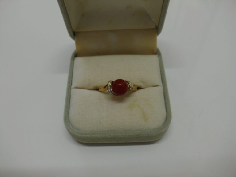 18K 750　リング　珊瑚　ＭＤ付