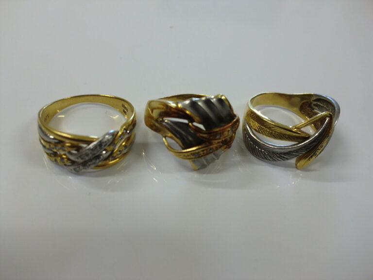 K18/Pt900 コンビリング　3点