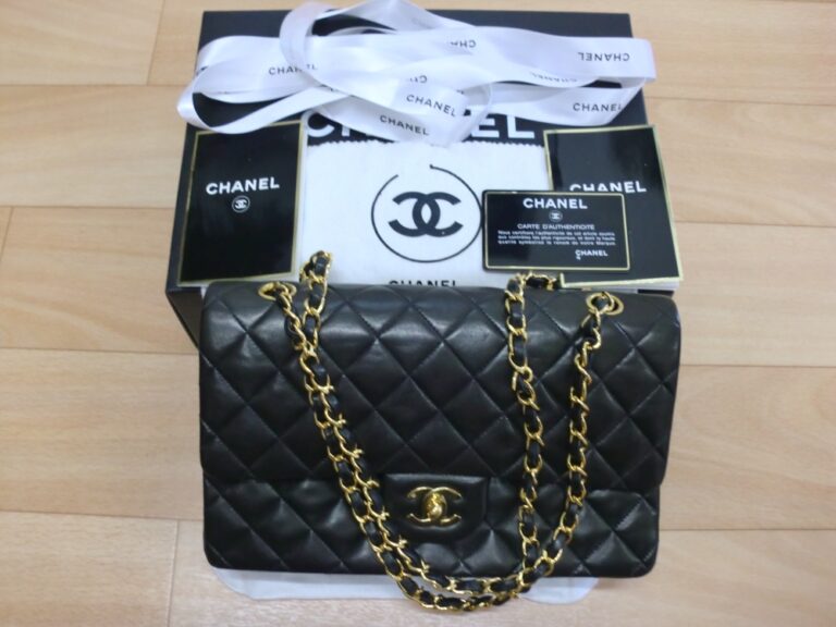 CHANEL シャネル ラムスキン マトラッセ ダブルチェーン ショルダー バッグ