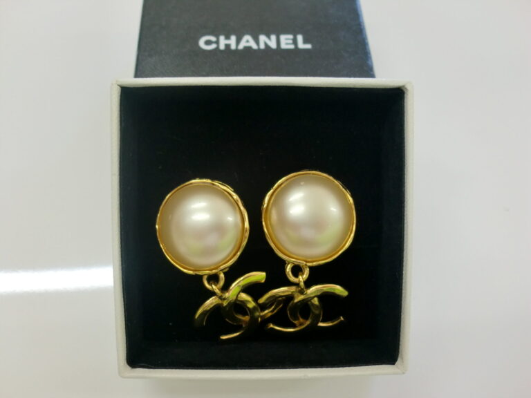 CHANEL シャネル ココマーク イミテーションパール イヤリング